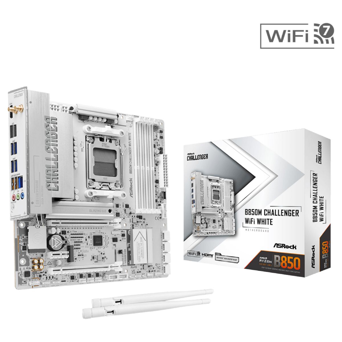 26245-0-8.jpg Motherboard Asrock B850m Challenger WiFi White Am5